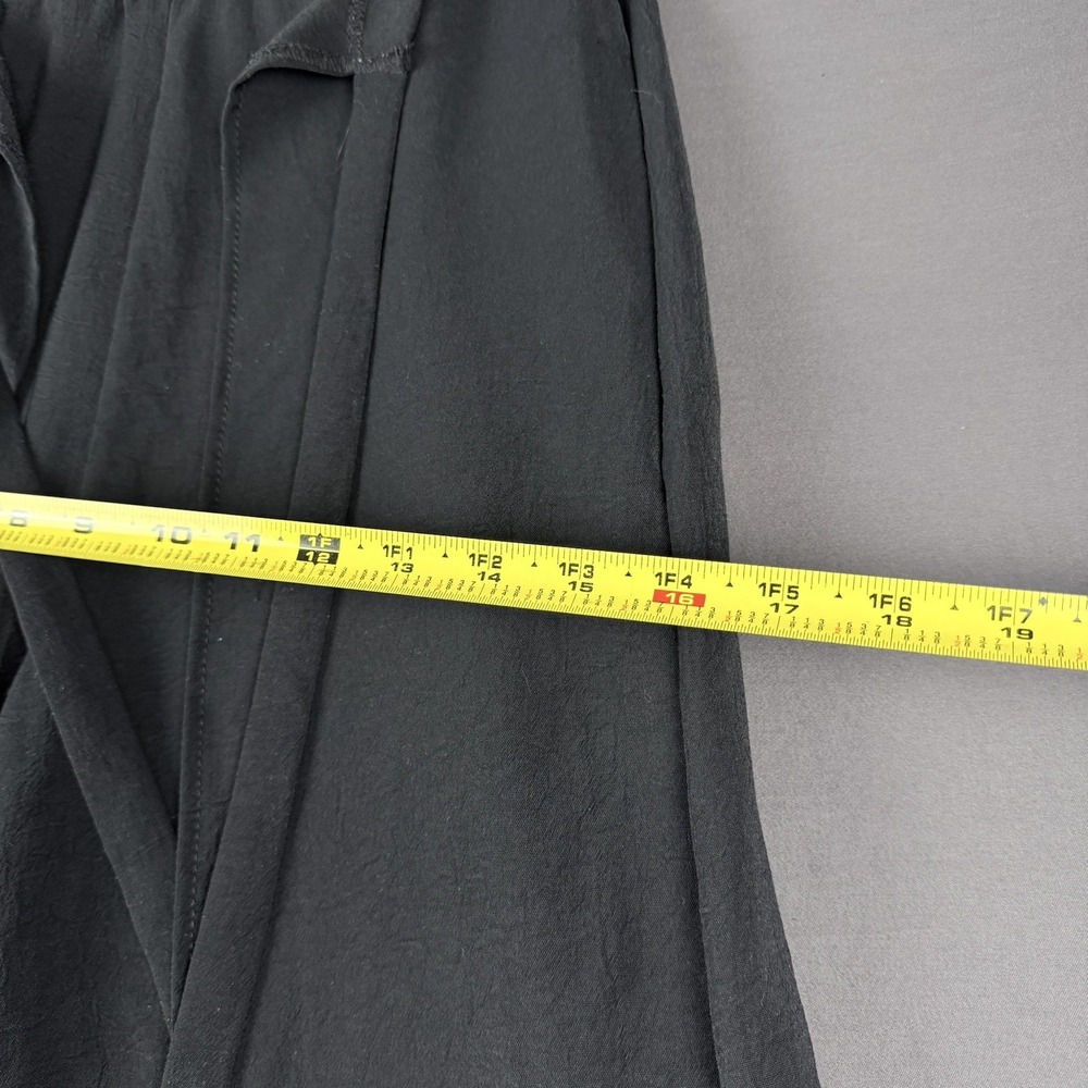 ZARA Black Wide Leg Flowy Palazzo Pants Tie Waist Resortwear Vacation Women's M - Picture 9 of 10